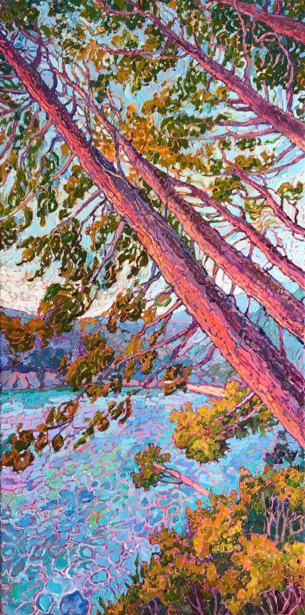 Expressive Oil Painting , Seaward Tilt By Natalia Bessmertnova, 16 X 31, Artwork For Sale On Artfinder