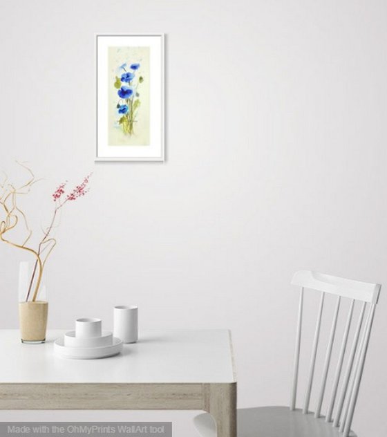 Blue Poppies Floral painting