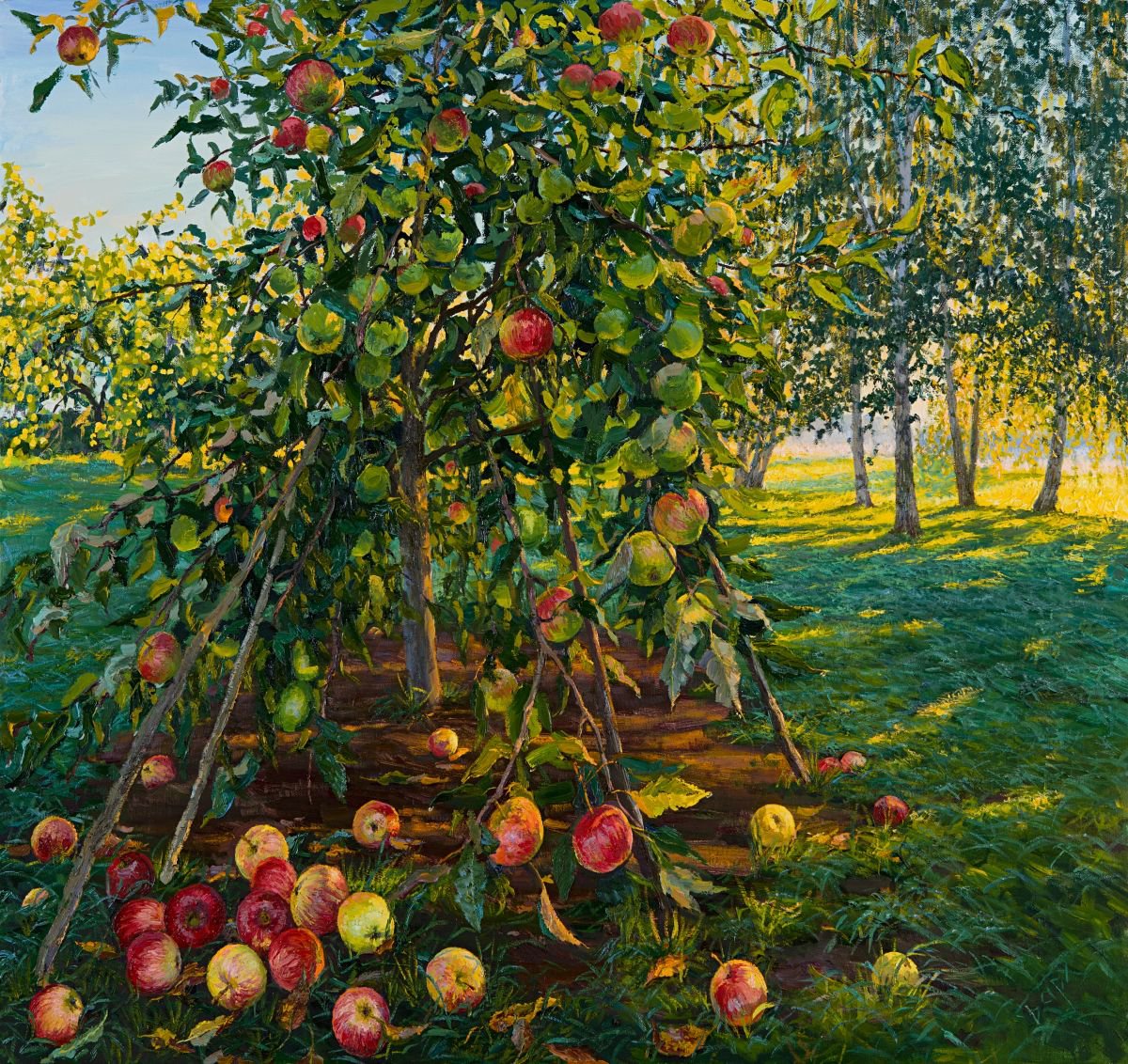 Осенний сад яблоки