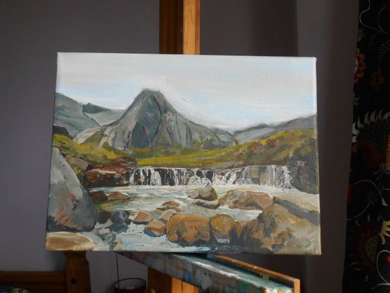 Fairy Pools, Skye - Impressionist Figurative Painting of the Highlands of Scotland