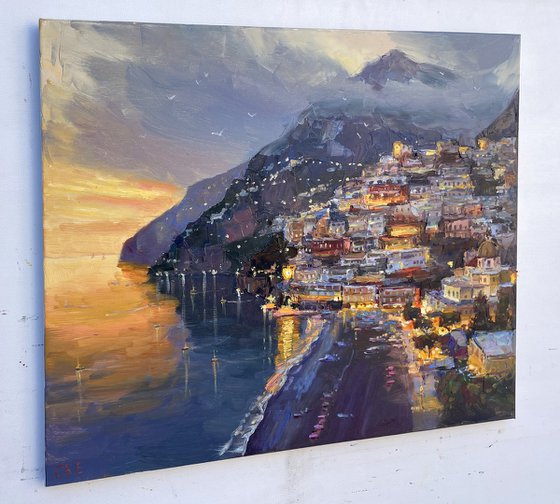 Sunset over the city