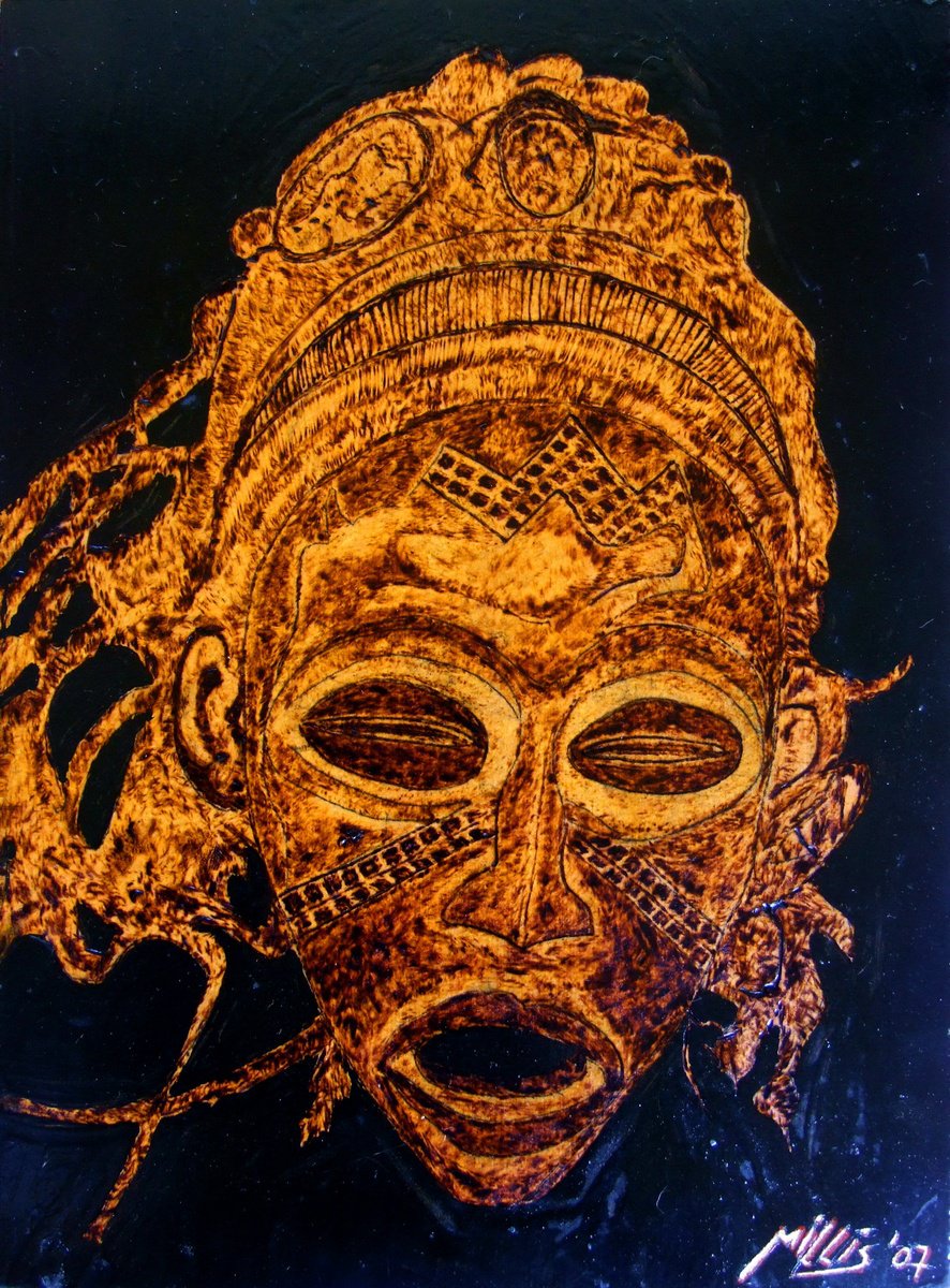 Expressive Still Life Painting By Milis Pyrography, 9 X 12", Patrimony, Original Artwork