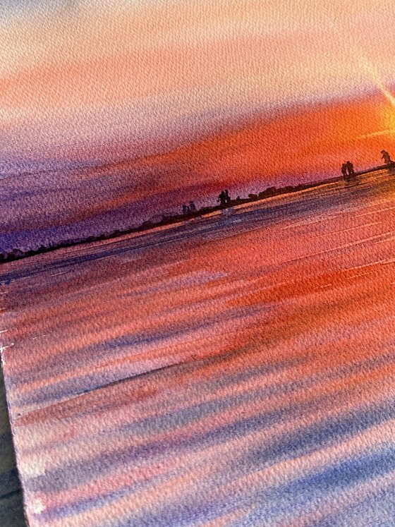 Admiring the Sunset on the Way Home