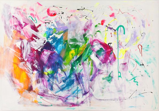 Evolution 100x140cm. / 39" x 55" / large colorful abstract painting (2020)