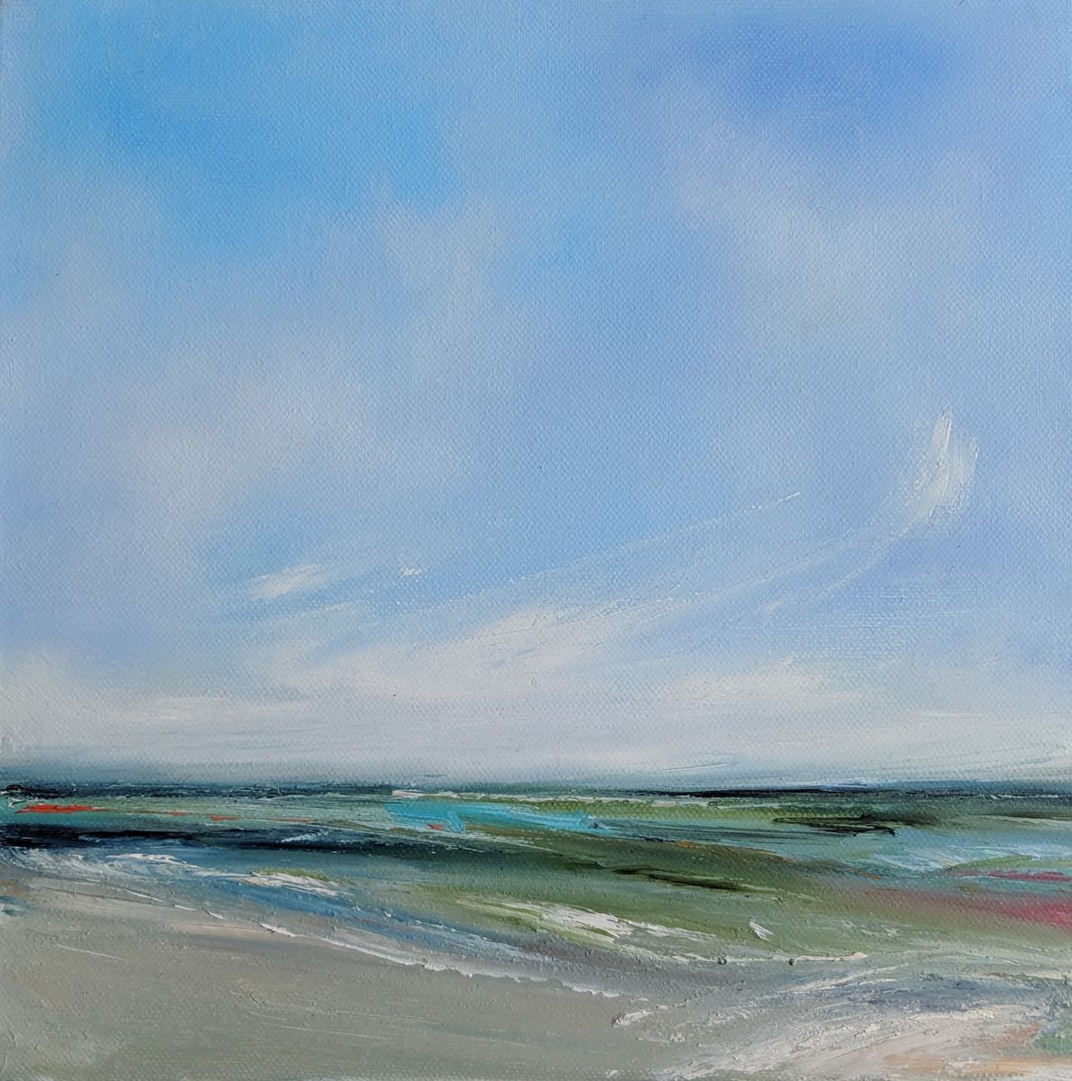 Abstract Landscape Oil Painting By Jo Earl, 12 X 12, Abstract Landscape #1, Original Artwork