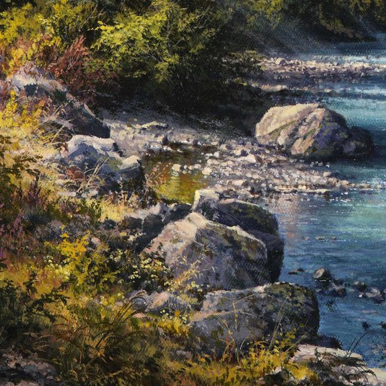 Mountain River in Autumn