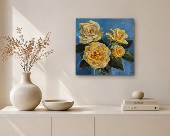 Yellow roses still life