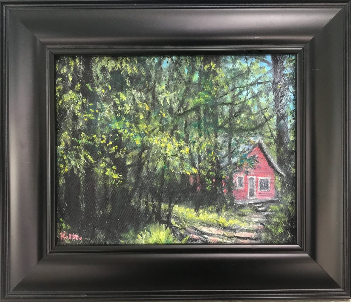 Impressionistic Landscape Oil Painting By Kathleen Mcdermott, 14 X 12", Tucked In, Original Artwork