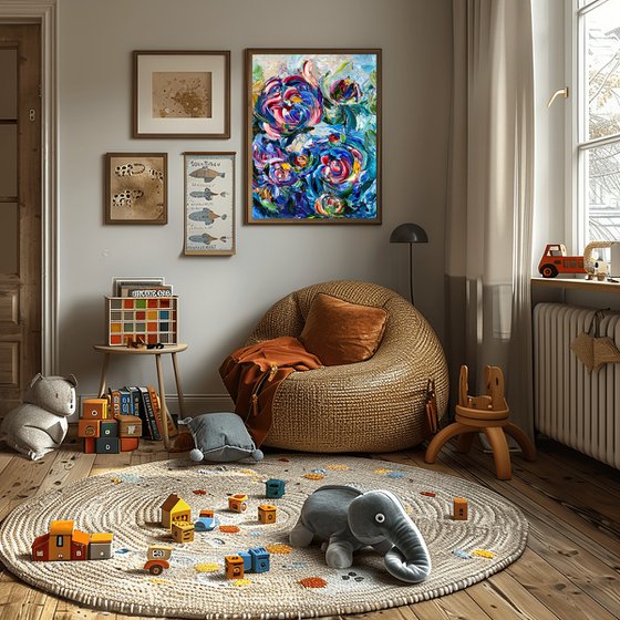 Vibrant Cosmic Bloom Art