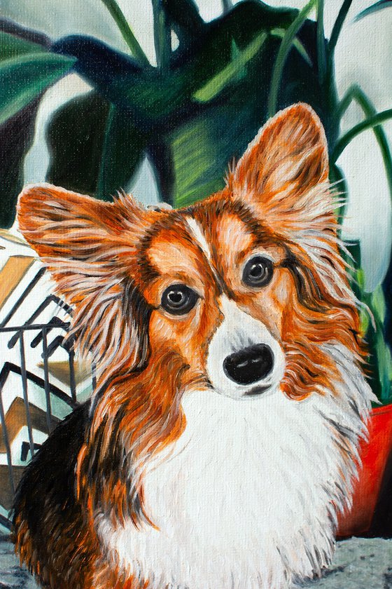 Little Friend by Vera Melnyk (Dog Painting, Gift, Wall Art, Animal Art)