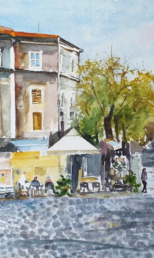 COBBLESTONE STREET /39.5 x 28 cm by Zoran Mihajlović Muza