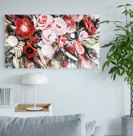 Red Flowers 120x70cm