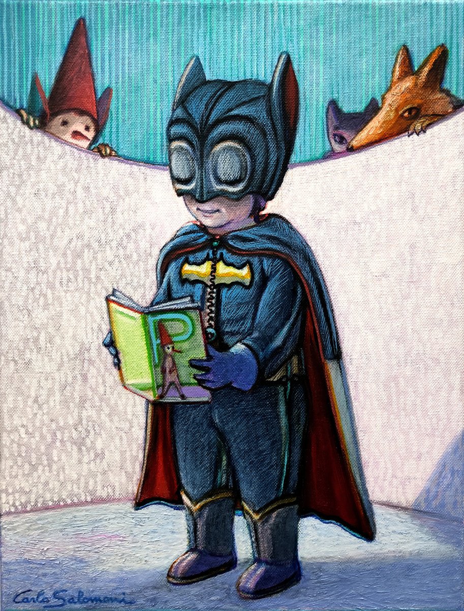 Cartoon Portrait Acrylic Painting By Carlo Salomoni, 12 X 16, I