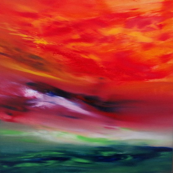 Sky Element II, 60x60 cm, Deep edge, Original abstract painting, oil on canvas
