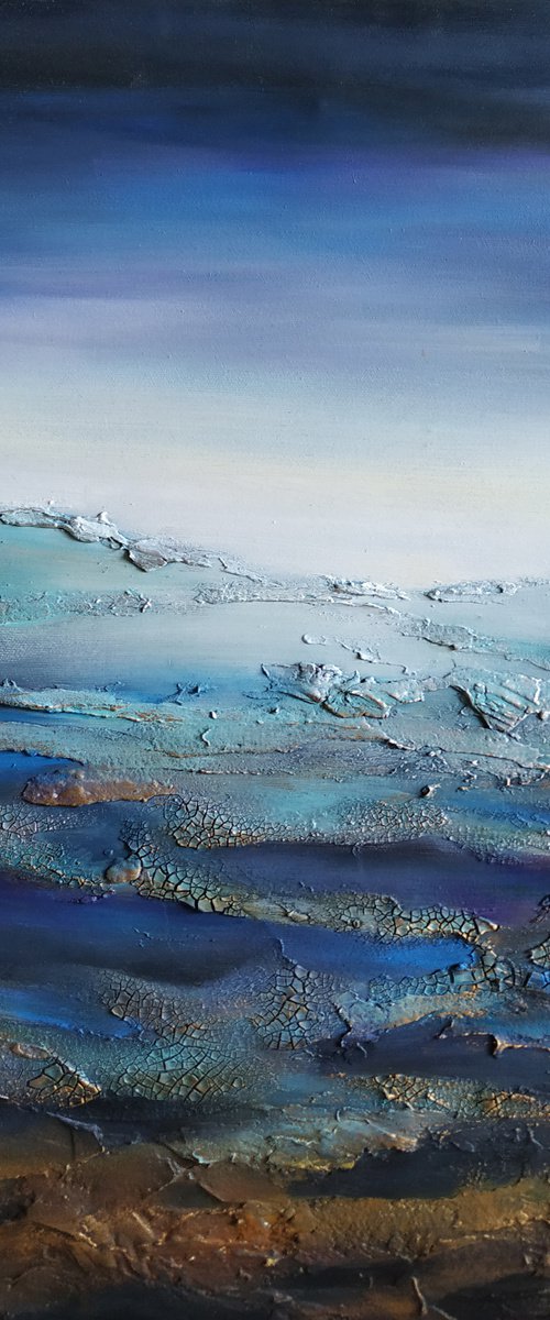 Deep blue - abstract painting, abstract art, abstract painting, abstract seascape by Anastasia Kozorez
