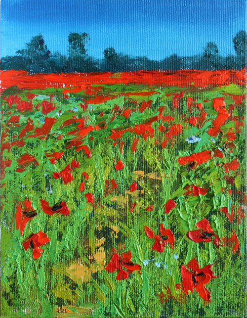 Field of Poppies /  ORIGINAL PAINTING by Salana Art Gallery