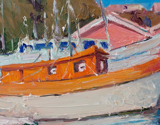 Orange Boat and Pink House