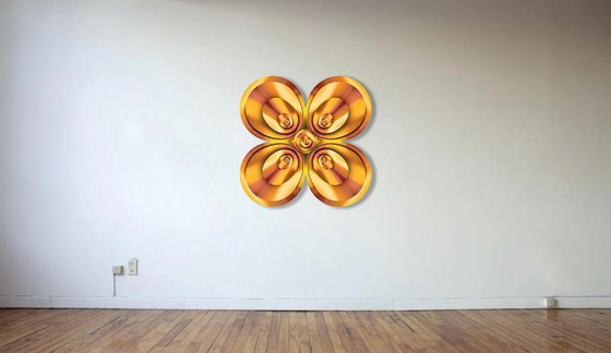 Wall sculpture Disco gold