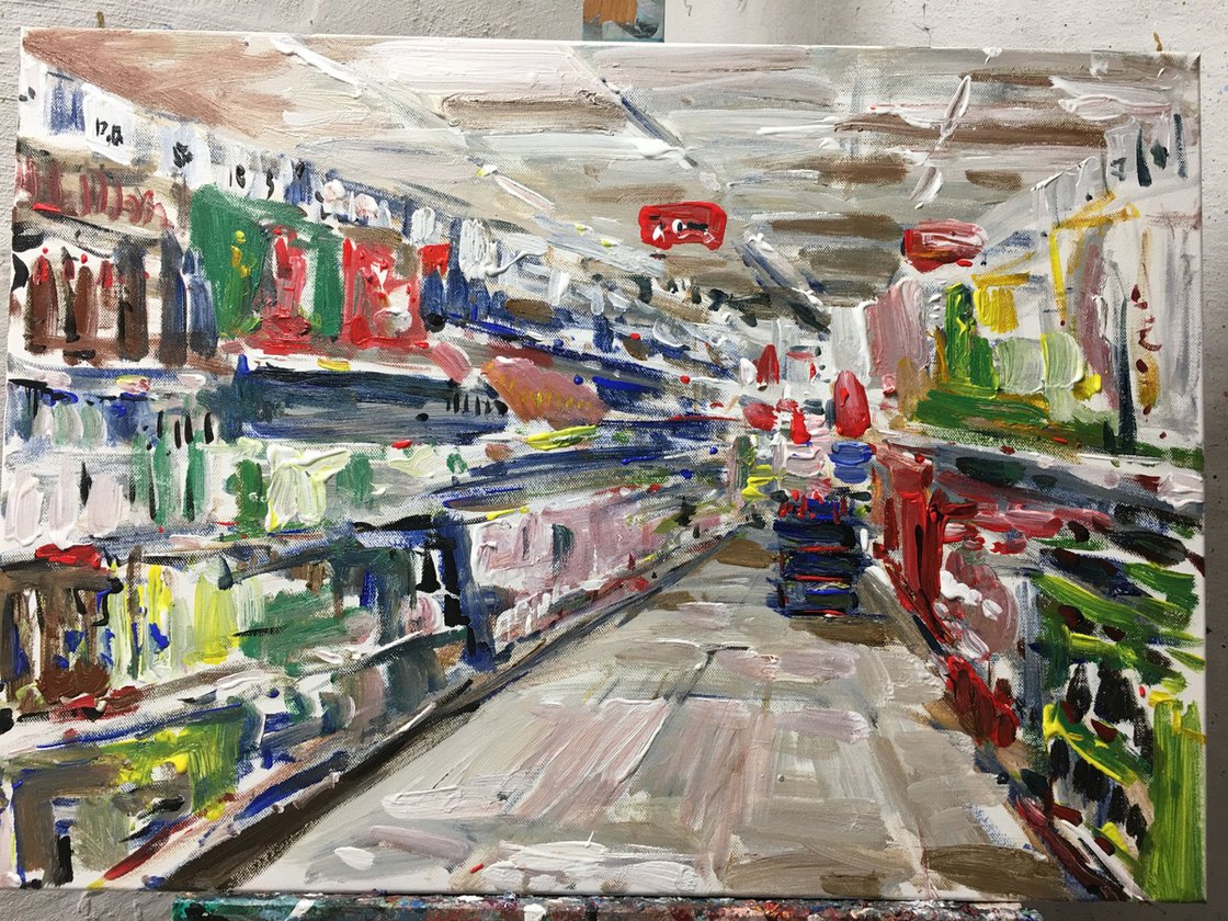 Supermarket. Acrylic painting: Altin Furxhi | Artfinder