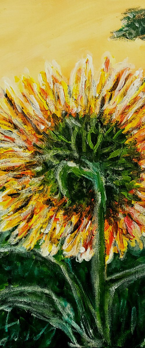 Sunflowers With 1 Brush by Robbie Potter