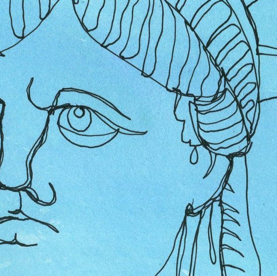Statue of Liberty, close up. Continuous Lone drawing