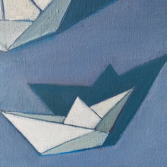 Still Life With Origami Boats