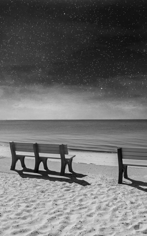 Benches By the Sea, No. 1, 24 x 16" by Brooke T Ryan