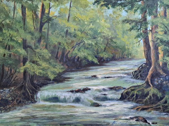 Mountain river (18x24x0.7'')