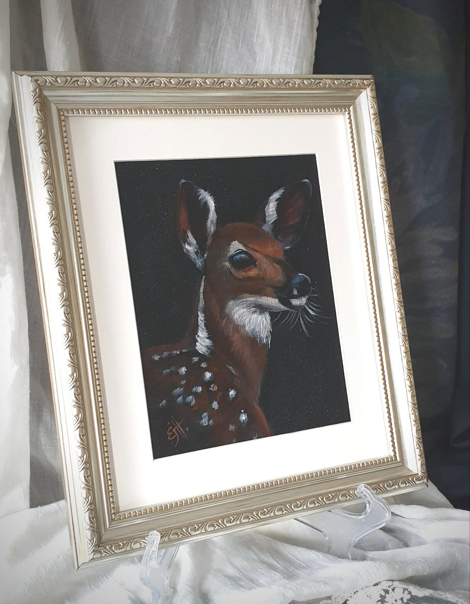 Little Deer. oils on linen board by Ellisa Hague