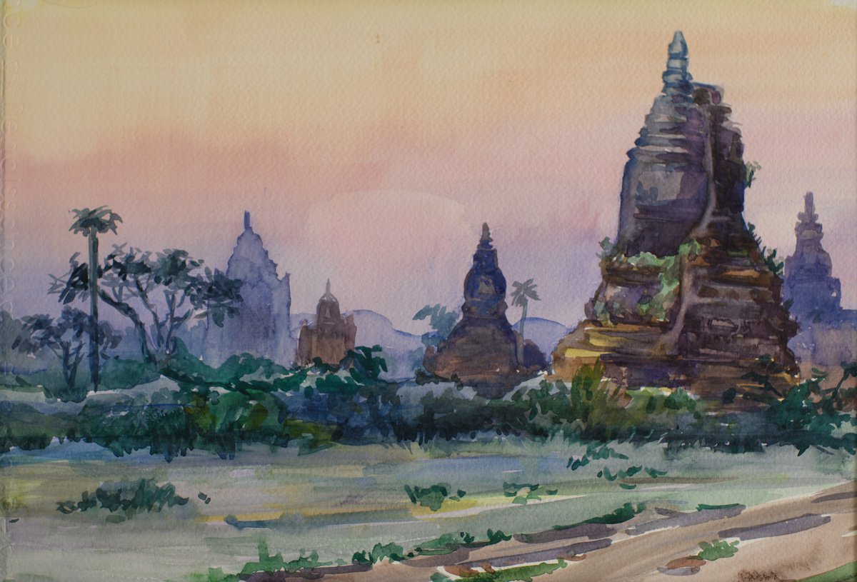 HD26820060 Burma. Bagan. Bagan. Sunrise by Hanna Davydchenko