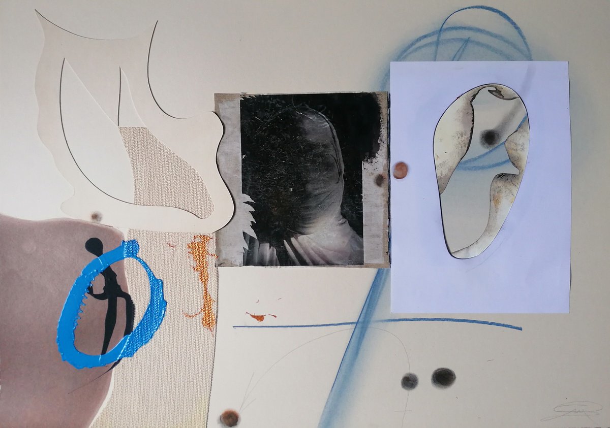 Surrealistic Abstract Acrylic Painting By Stefano Mazzolini, 39 X 28", Goticata, Original Artwork