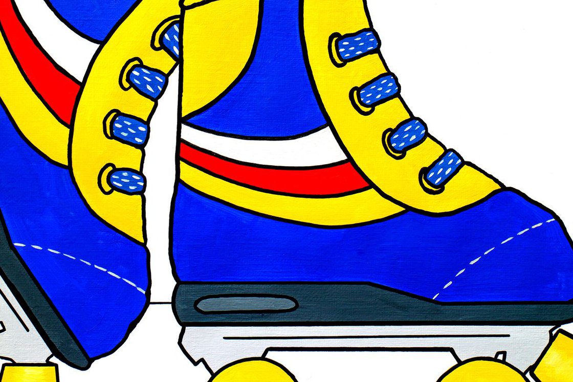 Retro Roller Skate Painting on Unframed A3 Paper Acrylic painting by