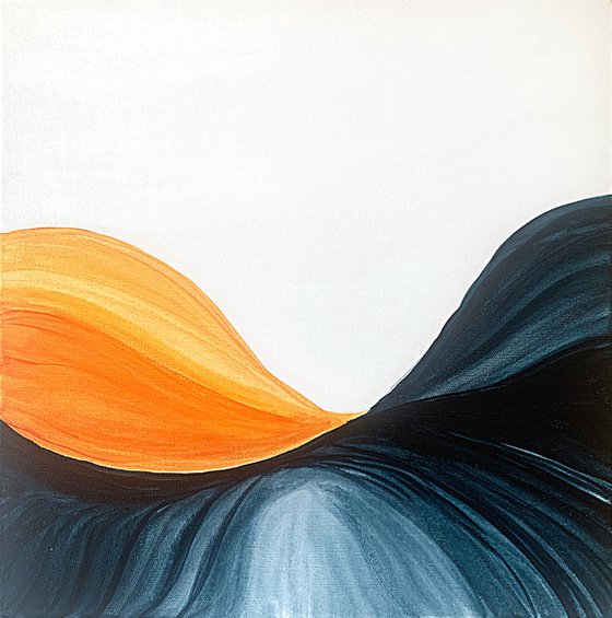 Amber Flowlines – Blue Orange Landscape