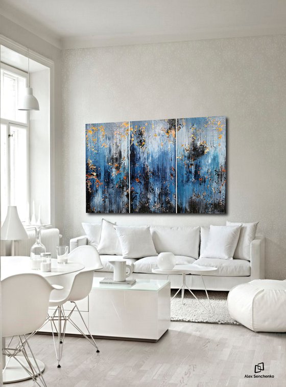 150x100cm. / Abstract triptych / Abstract 1276