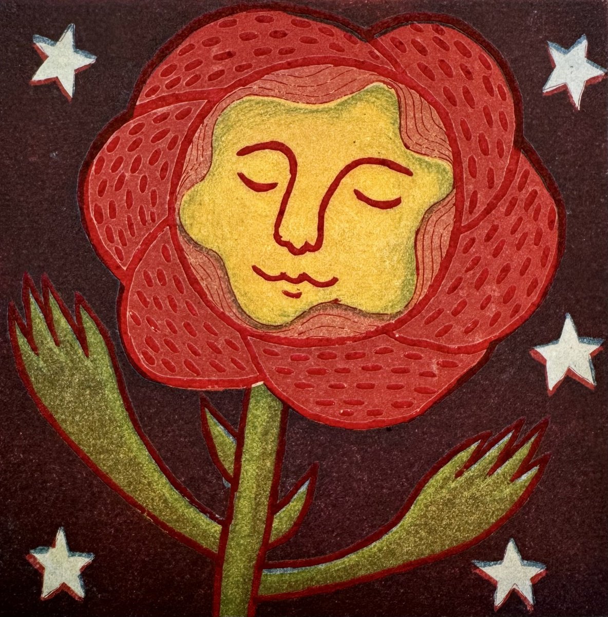 Graphic Etchings & Engravings , The Rose By Katya Timoshenko, 7 X 7, Artwork For Sale On Artfinder