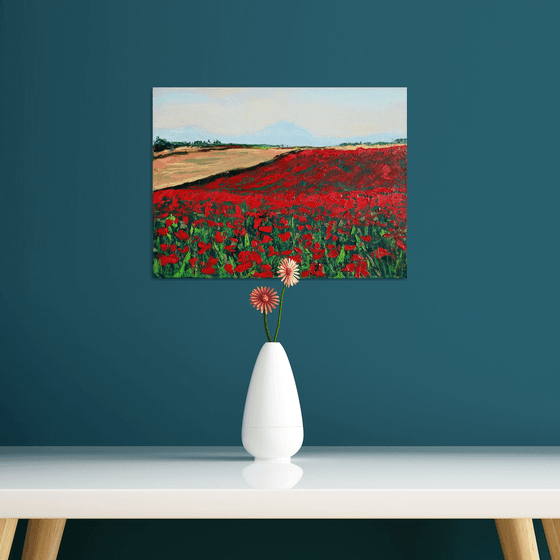 Poppy fields... /  ORIGINAL OIL PAINTING