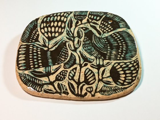 Ceramic panel Bird  14x12 cm