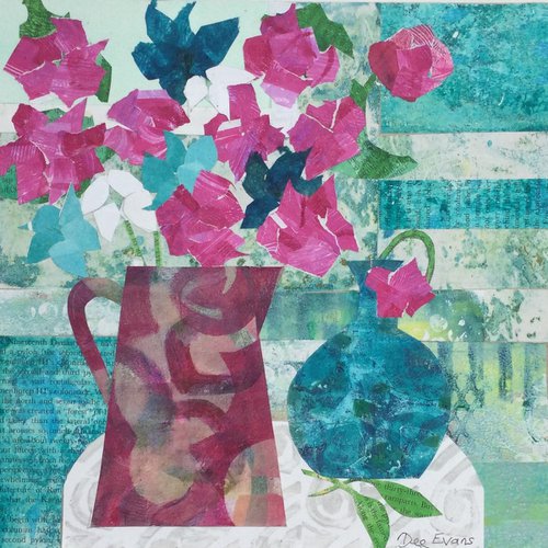 Plum Jug and Roses by Dee Evans