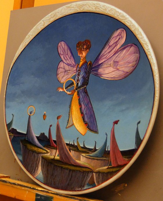 DEPARTURES (Painting on Faenza's Terracotta Dish)