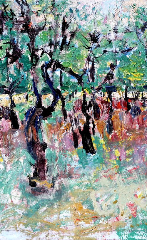 Mulberry Grove by the Dniester River by Nikifor Swiristuhin