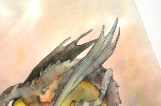 Dragon on apple / Fantasy