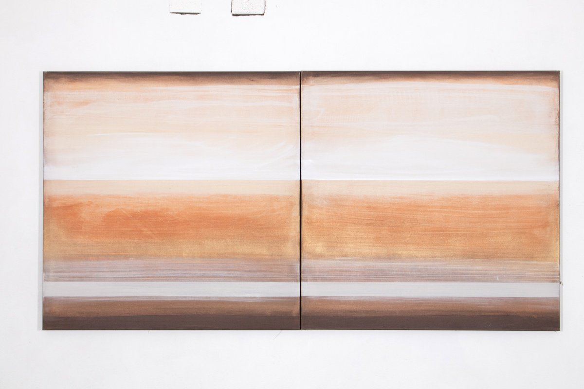 Abstract Acrylic Painting By Rokas Berziunas, 79 X 39", No. 24-44 (200X100Cm) Diptych, Original Artwork