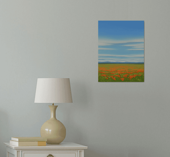 Abundant Poppies - Flower Field Landscape