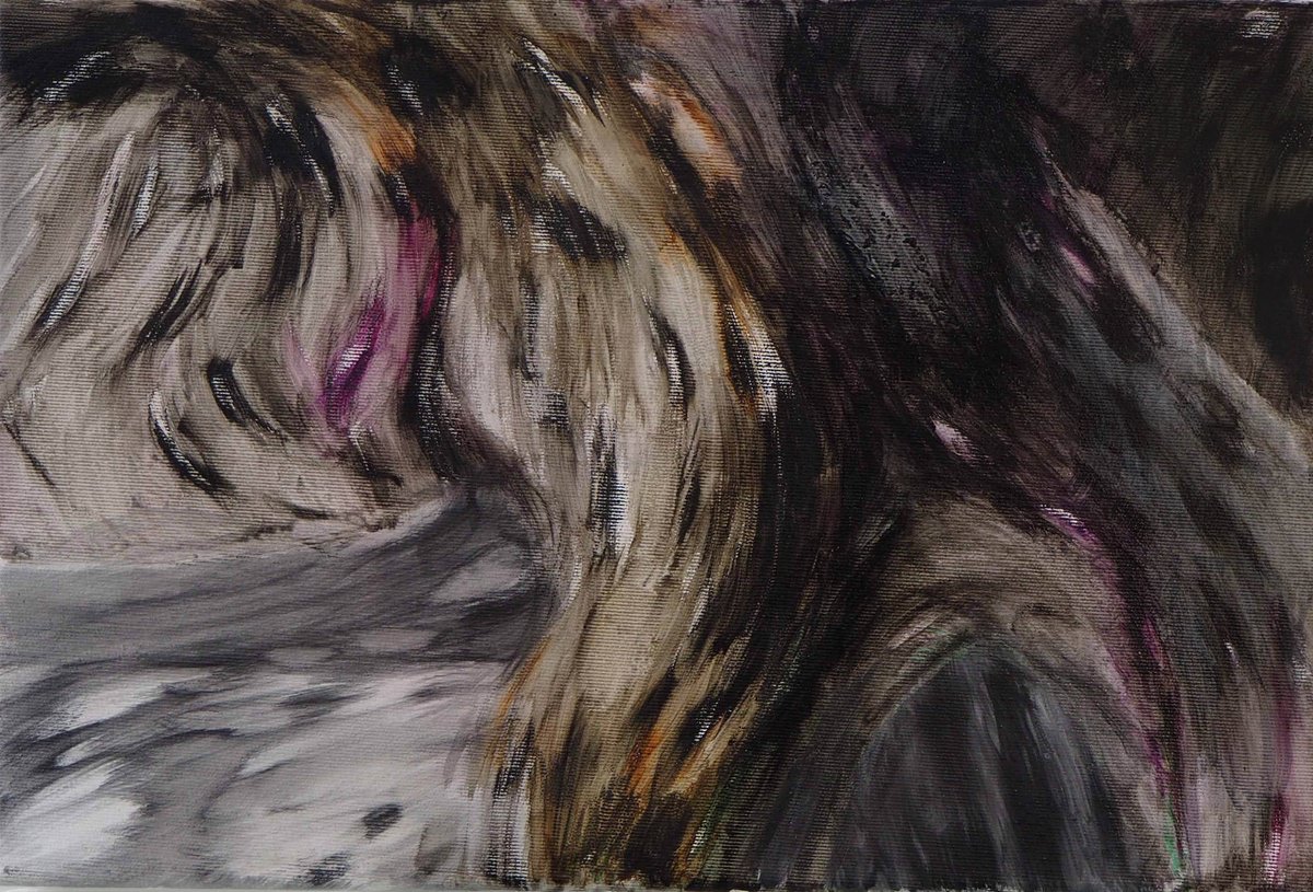 Expressive Abstract Painting By Cynthia Gregorova, 16 X 10, Something Is Present Ii, Original Artwork