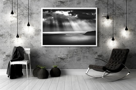 A Silver Song - Black and White Seascape 60 x 40 inches Canvas