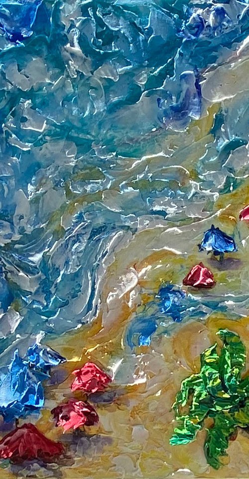 Aerial Beach Bliss by Lena Owens at OLena Art