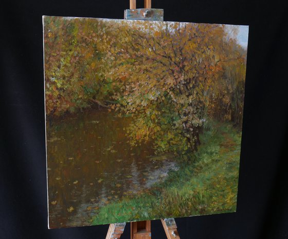 Silence Of Autumn - river autumn landscape painting