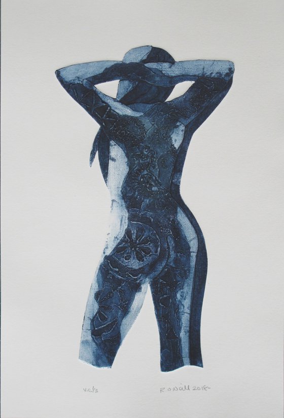Standing female nude x3