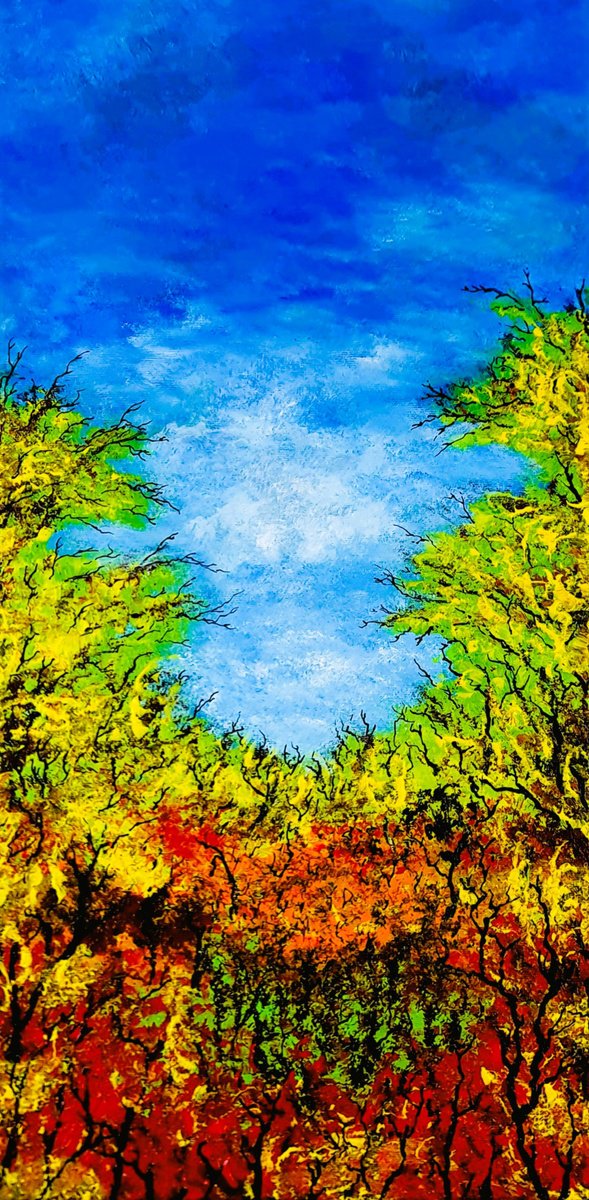 Daniel Urbaník | Original Acrylic Painting | Burning Autumn 1 | 30 X 60Cm | Artwork For Sale On Artfinder