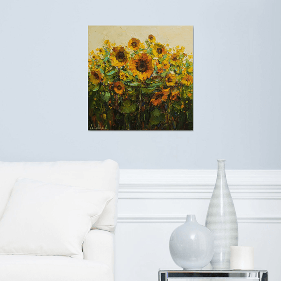 Sunflowers  Impasto Oil painting